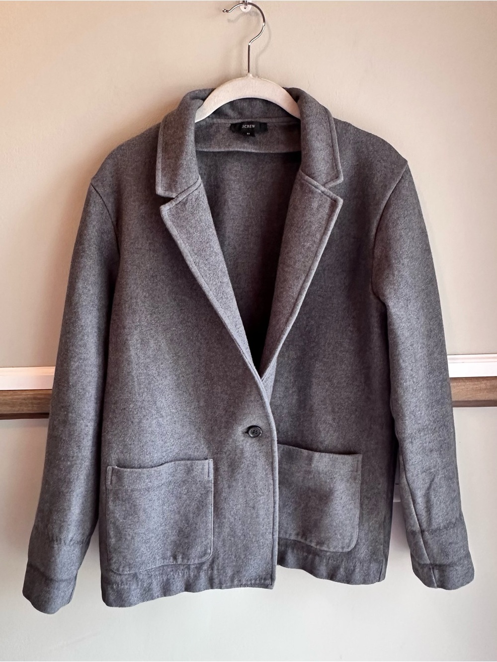 J.Crew AT805 Gray Knit Ponte Single Button Blazer